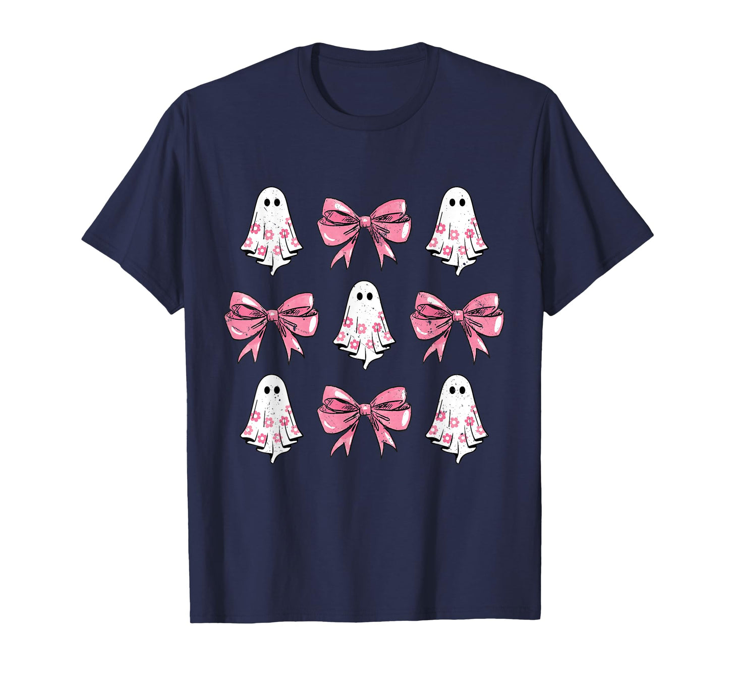 Cute Coquette Bow Halloween Costume Floral Ghost Boo T-Shirt