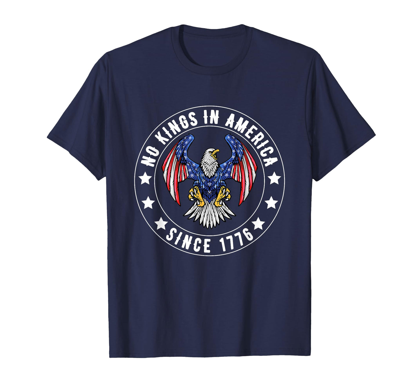 No Kings in America America Flag Vintage No Kings Eagle Flag T-Shirt