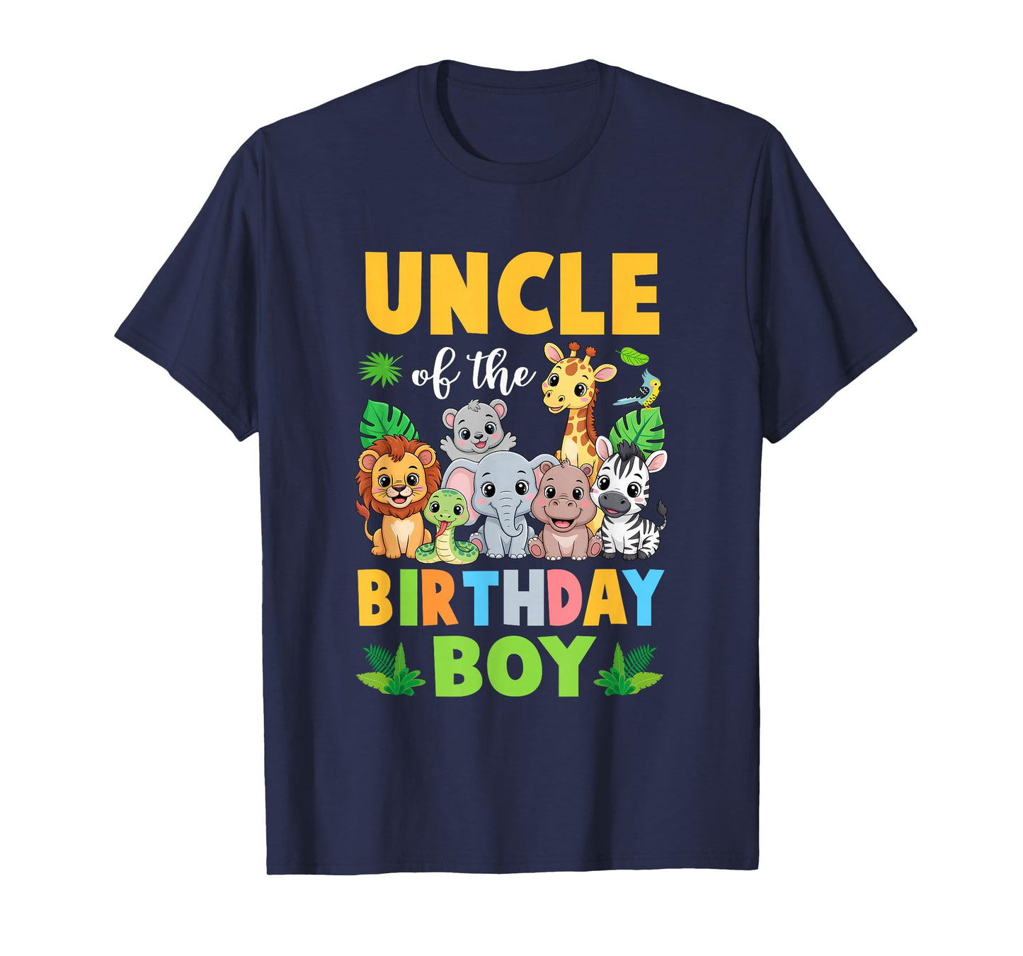 Uncle of The Birthday Boy Kids Safari Jungle Animal T-Shirt