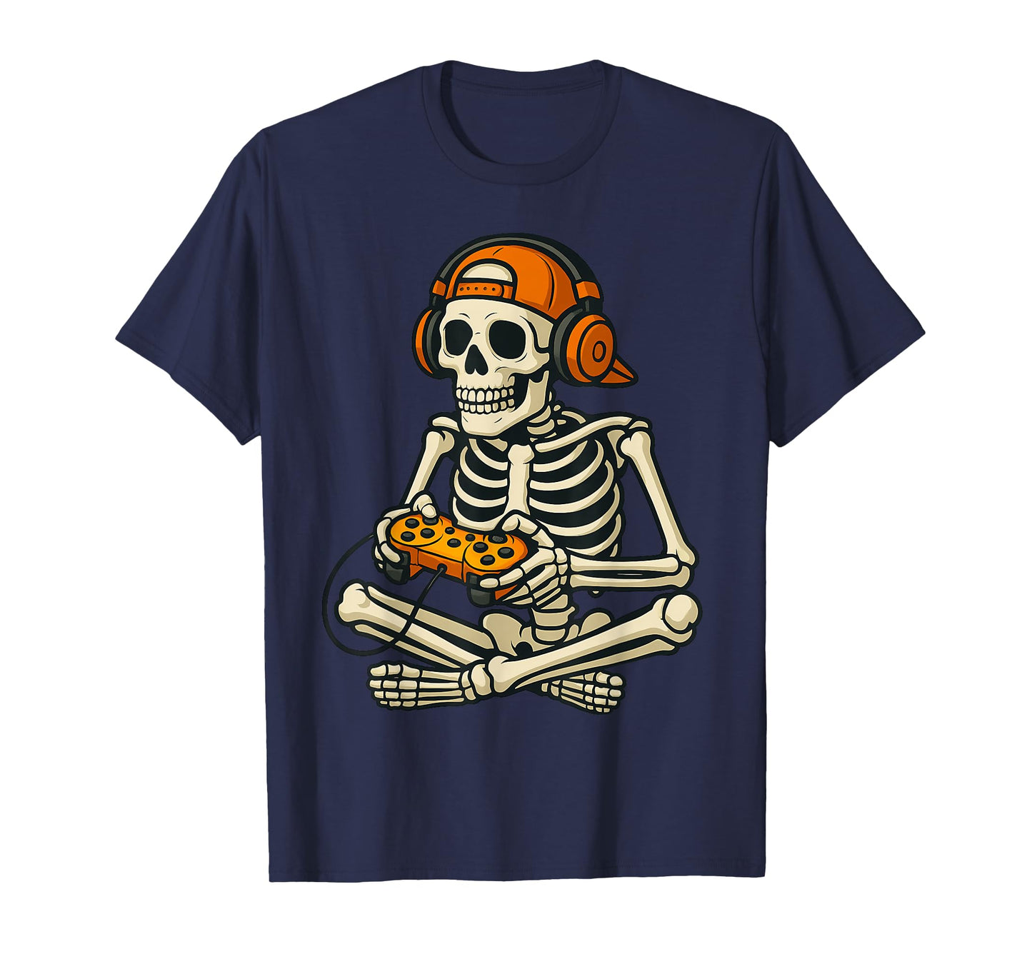 Video Game Skeleton Halloween Gaming Teens Gamer Men Boy Kid T-Shirt