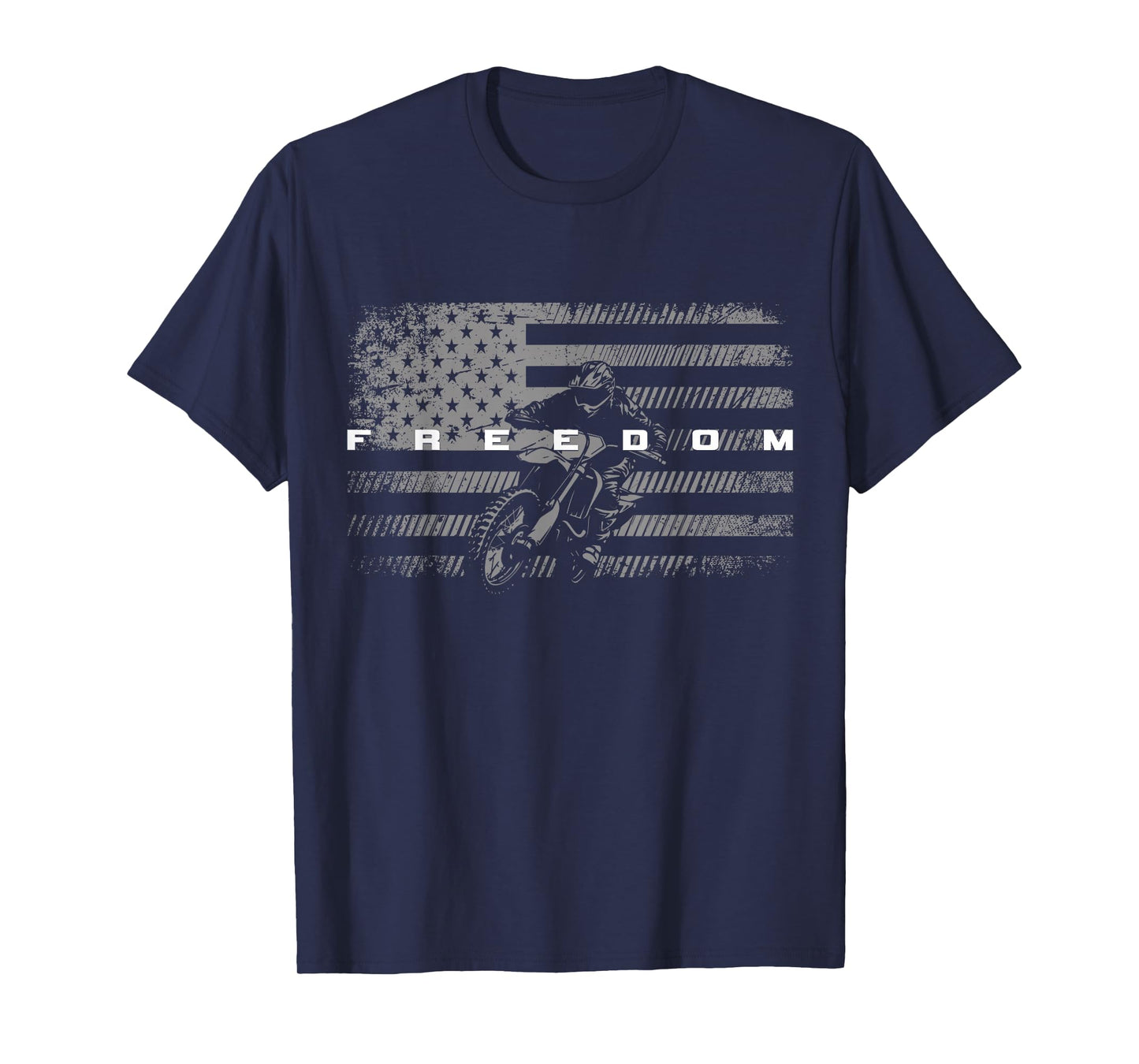 American Flag Dirt Bike Motocross T-Shirt