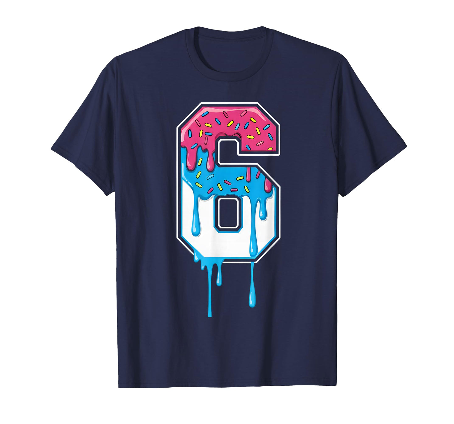 6 Number Six Team Sports Ice Cream Drip 67 Six Seven Meme T-Shirt