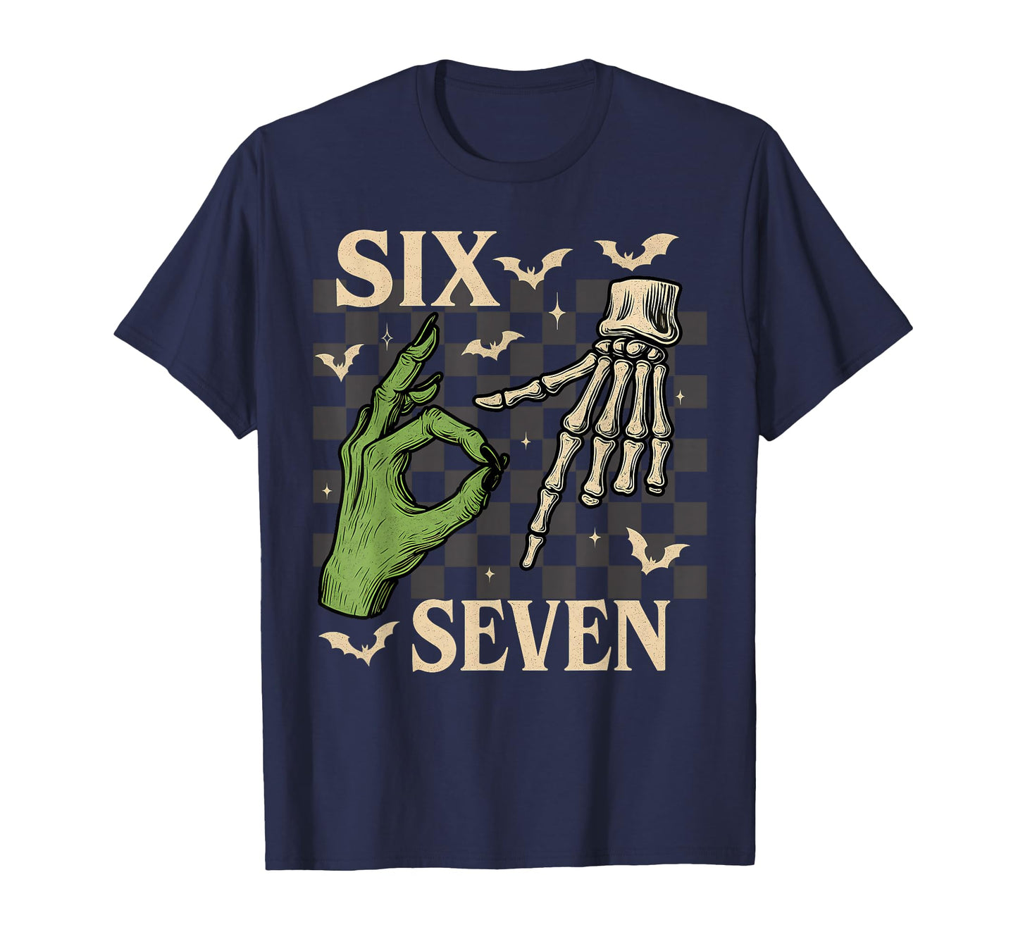 Funny Six Seven 6 7 Witch Skeleton Hands Halloween Outfit T-Shirt