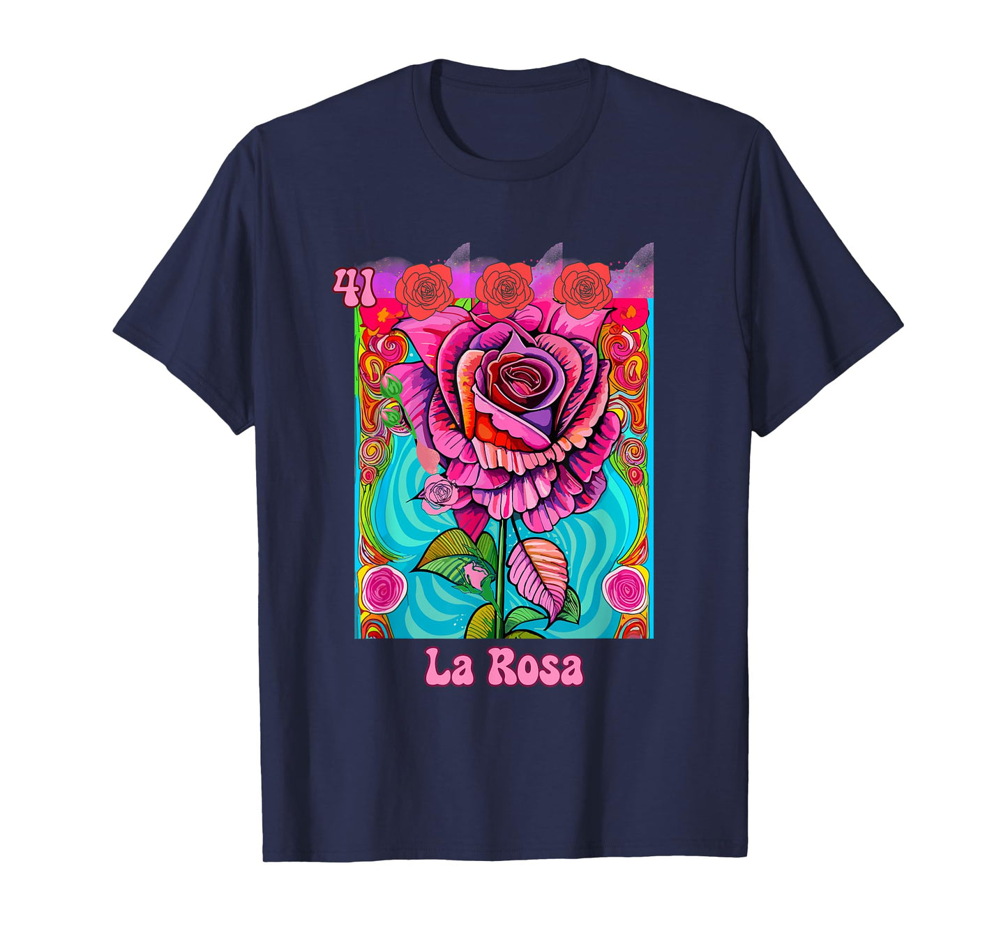 La Rosa, the Rose, Mexican bingo card in a traditional game. T-Shirt