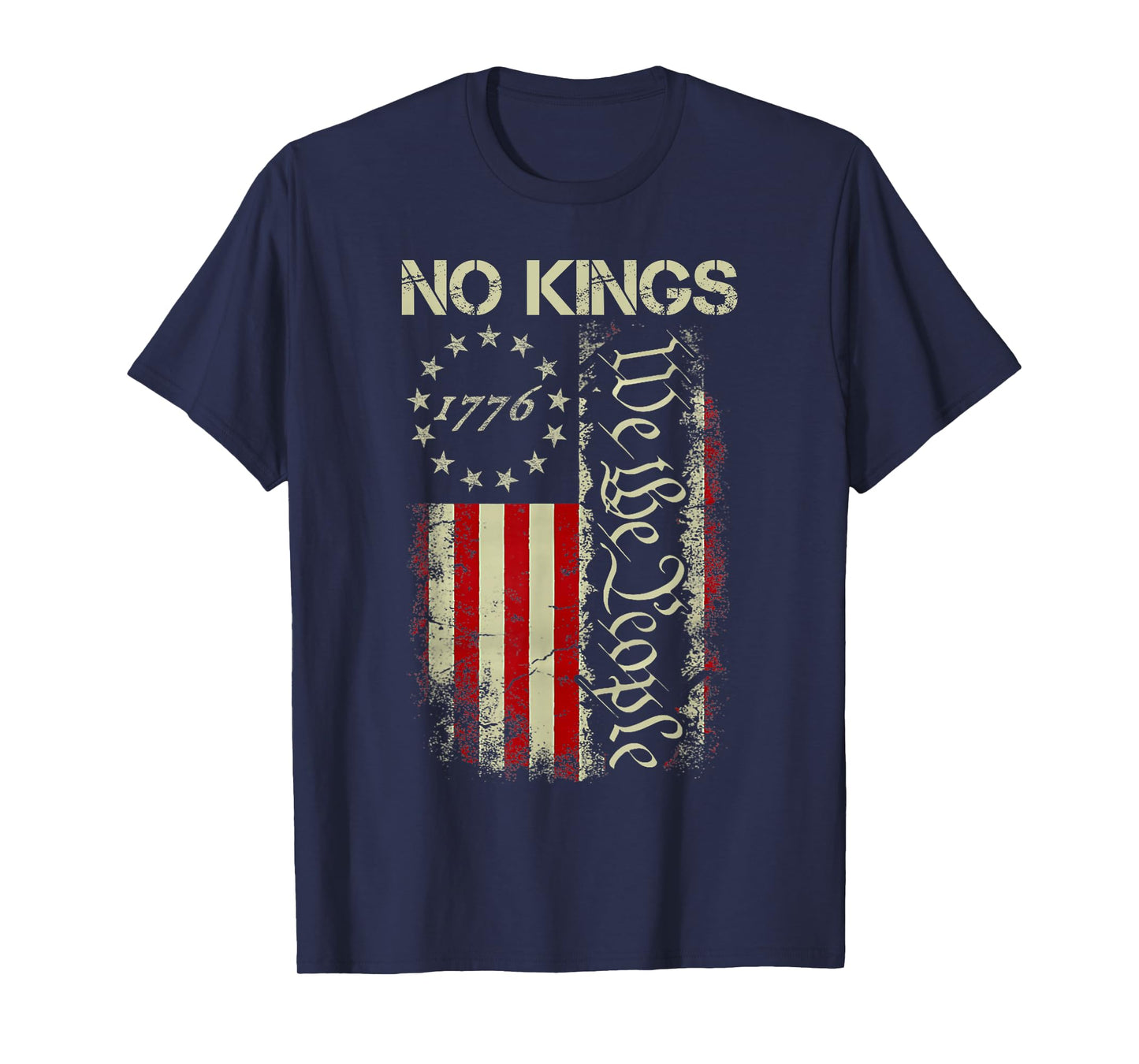 No Kings in America 1776 We The People USA Flag Patriotic T-Shirt