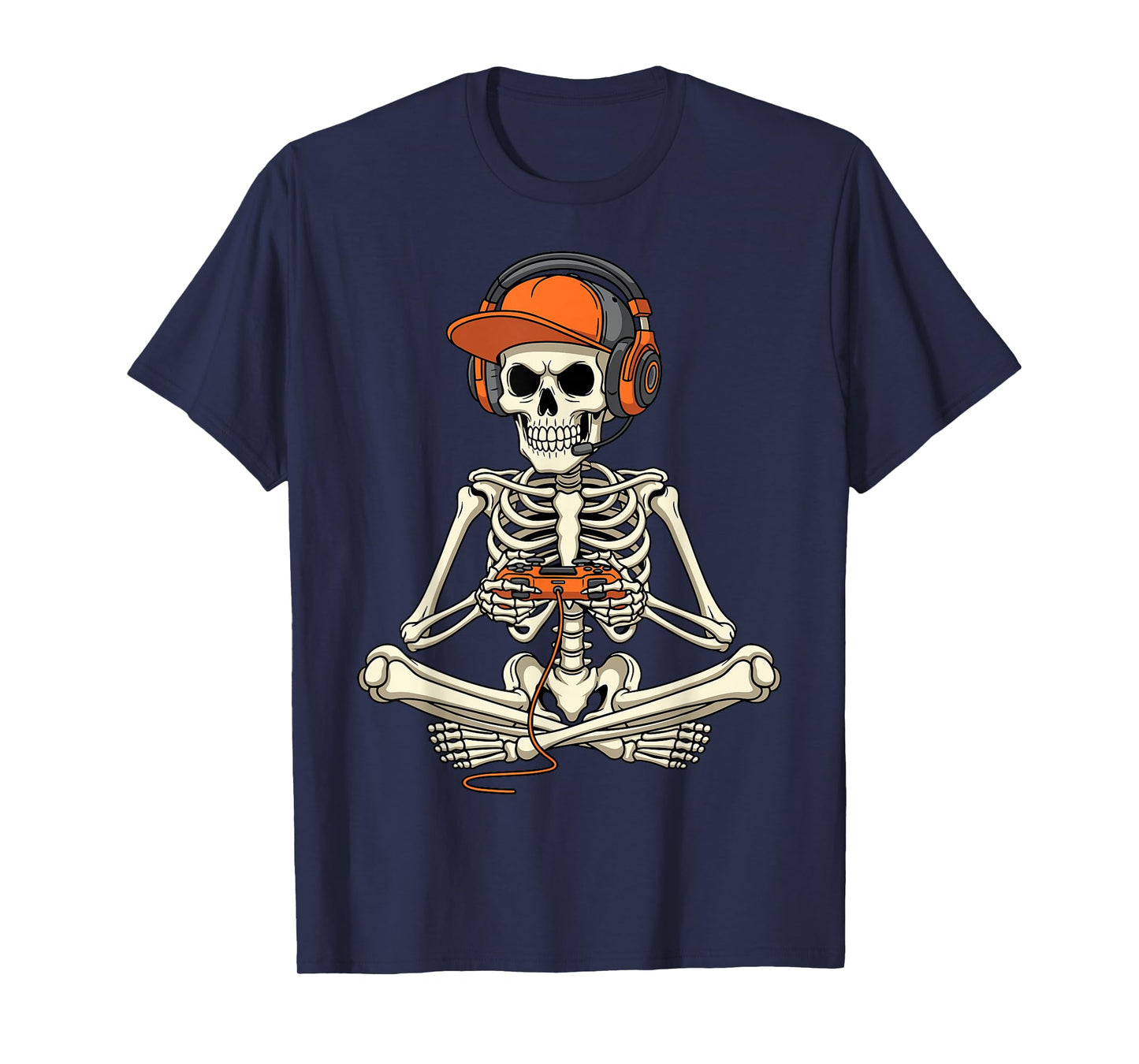 Halloween Skeleton Gamer Video Gaming Boys Men Kids T-Shirt