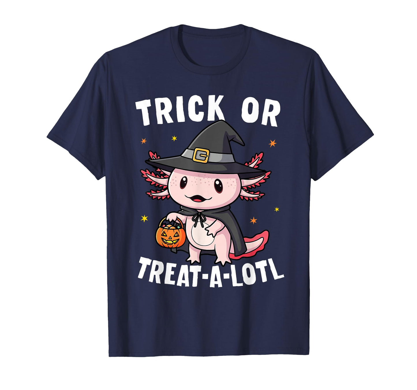 Trick or Treat A Lotl Axolotl Halloween Costume Witch Girls T-Shirt