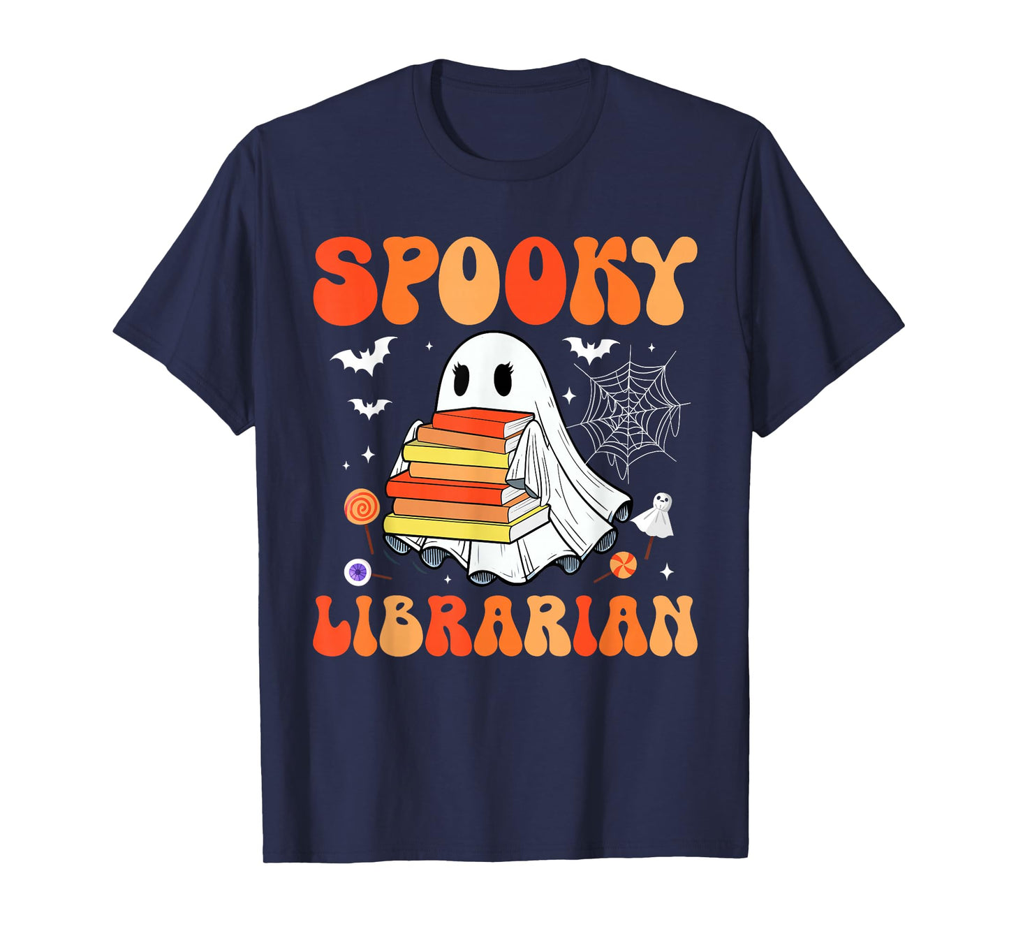 Spooky Librarian Halloween Cosplay Boo Ghost Funny Job Team T-Shirt