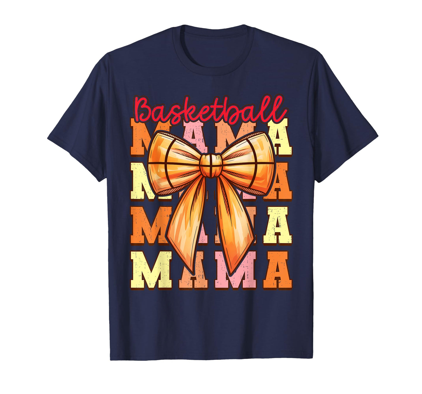 Cute Coquette Bow Game Day Basketball Mama for Mom Girls T-Shirt