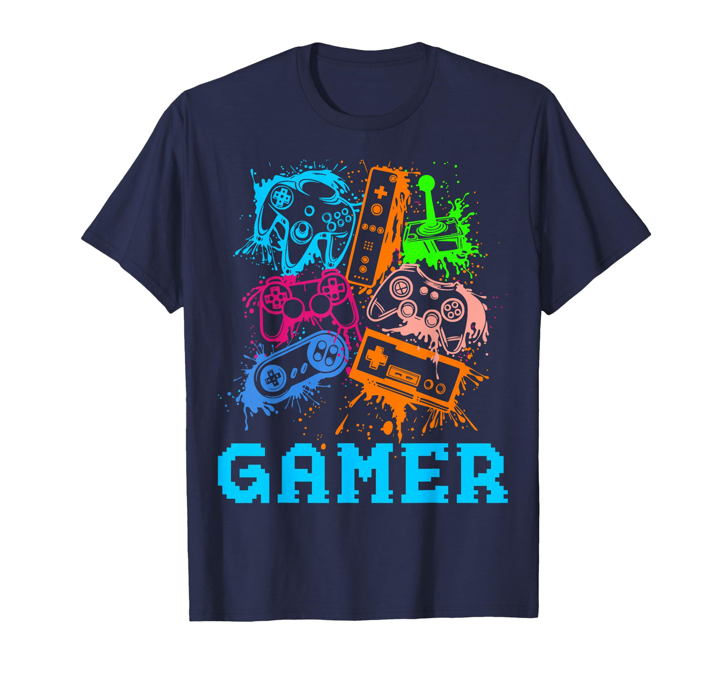 Video Game Console Controllers Classic Gamer Lover Colorful T-Shirt