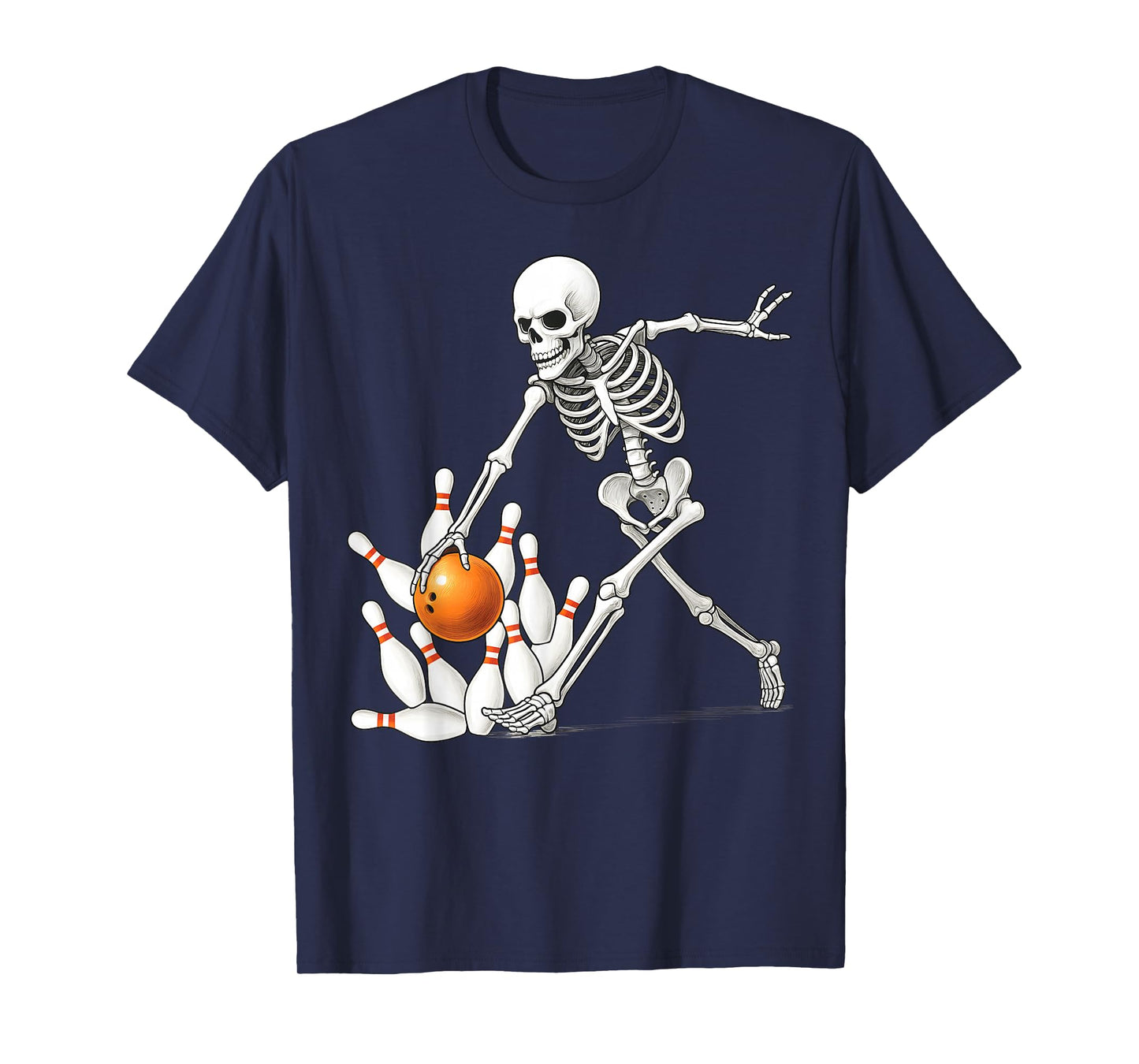 Skeleton Bowling Ball pins Bowling Halloween Costume Boys T-Shirt