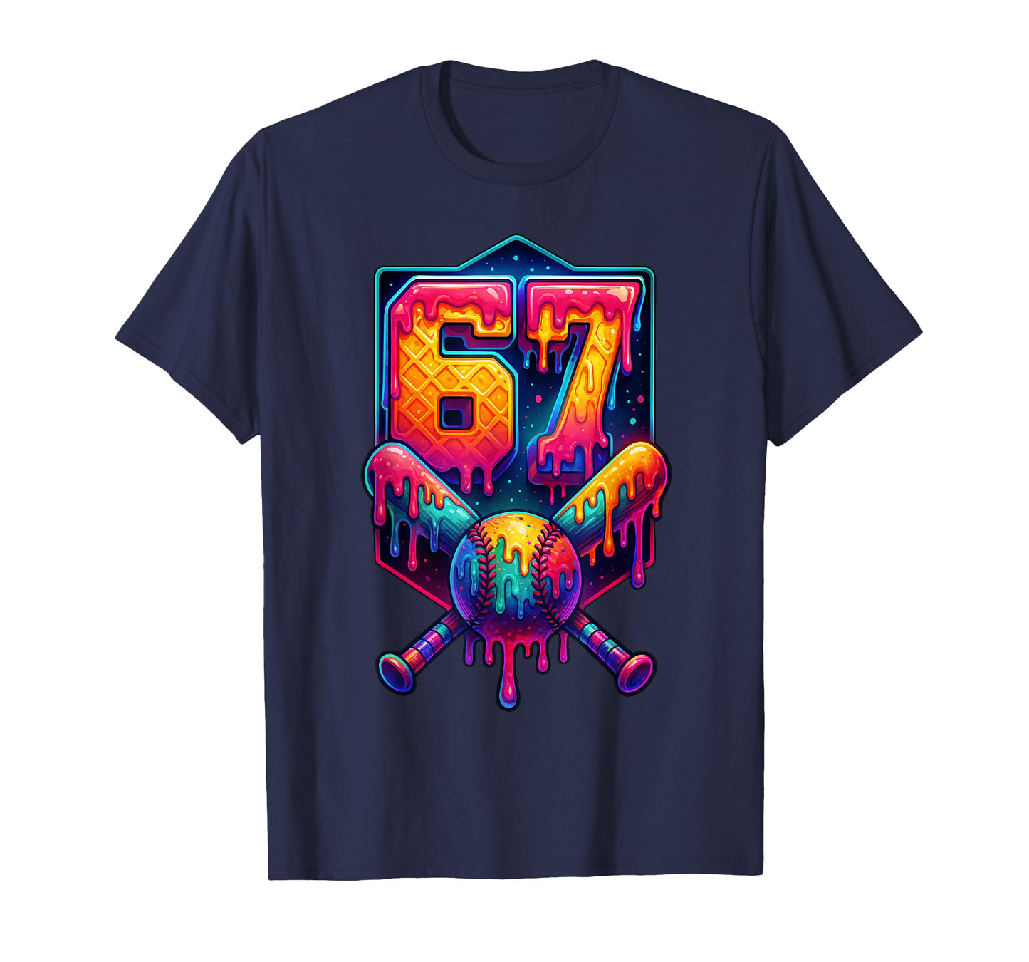 67 Meme Trendy Baseball Funny Number 67 Player Six Seven T-Shirt