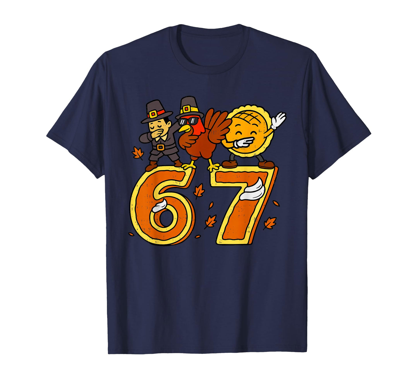 6 7 Six Seven Turkey Pilgrim Gen Z Alpha Meme Slang Boys Kid T-Shirt