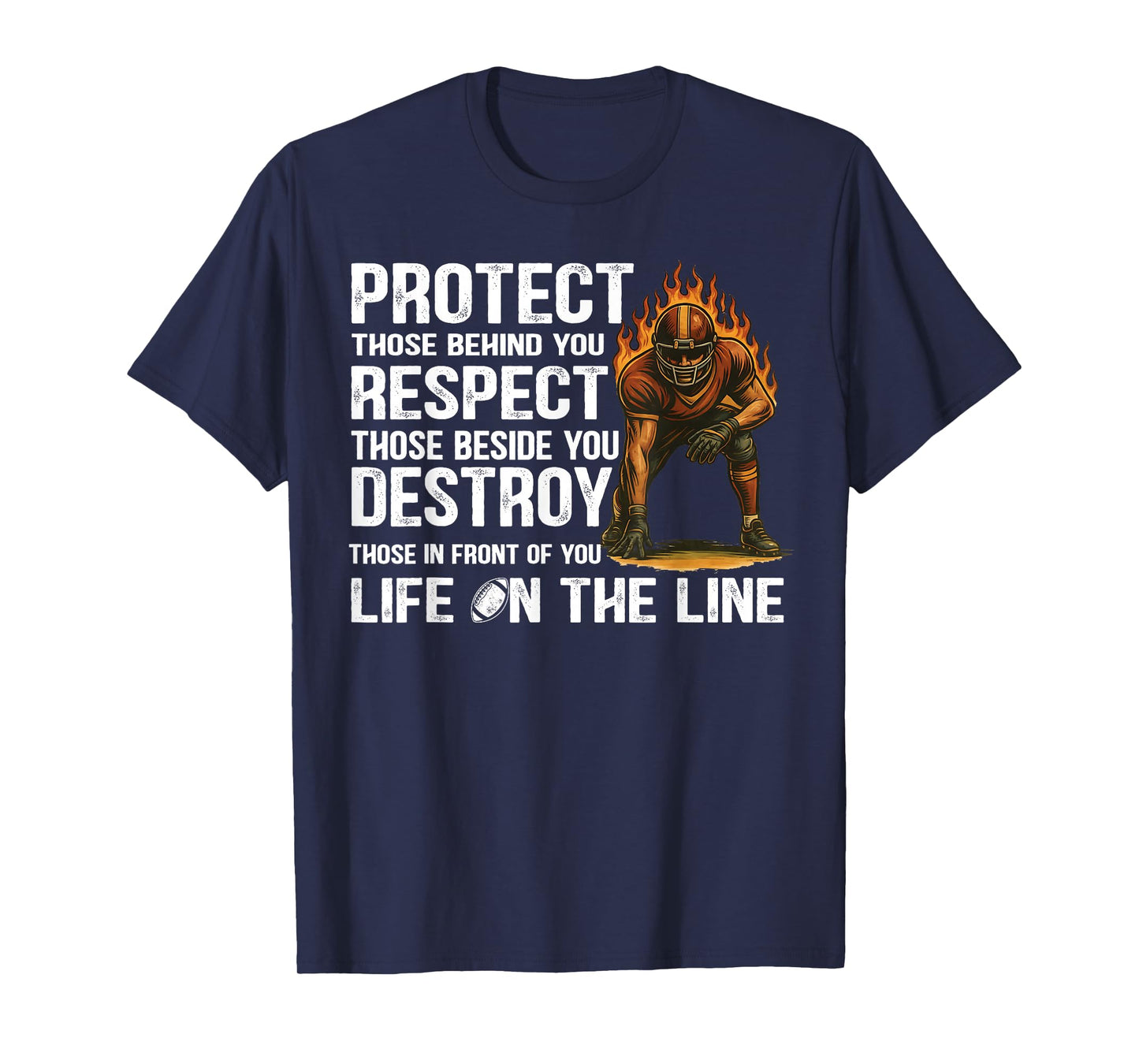 Vintage Protect Respect Destroy Offensive Lineman Football T-Shirt