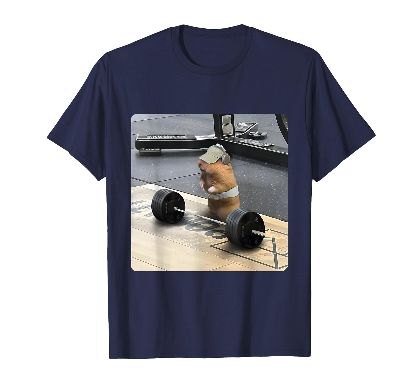Hamster Deadlift Training Funny Cute Rat Weightlifting Meme T-Shirt