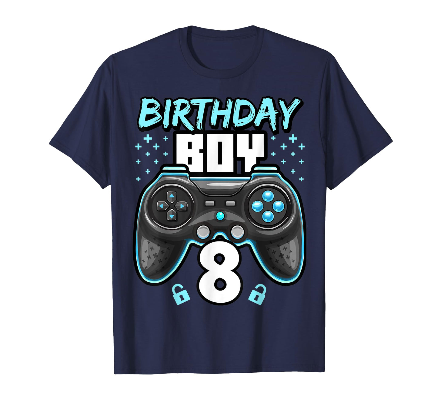 Birthday Boy 8 Video Game Controller Gamer 8th Birthday Gift T-Shirt
