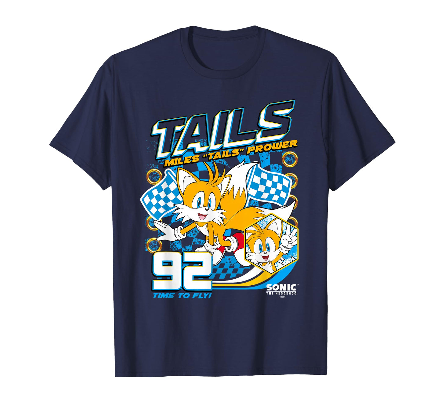 Sonic The Hedgehog Miles 'Tails' Prower 92 Racing Poster T-Shirt