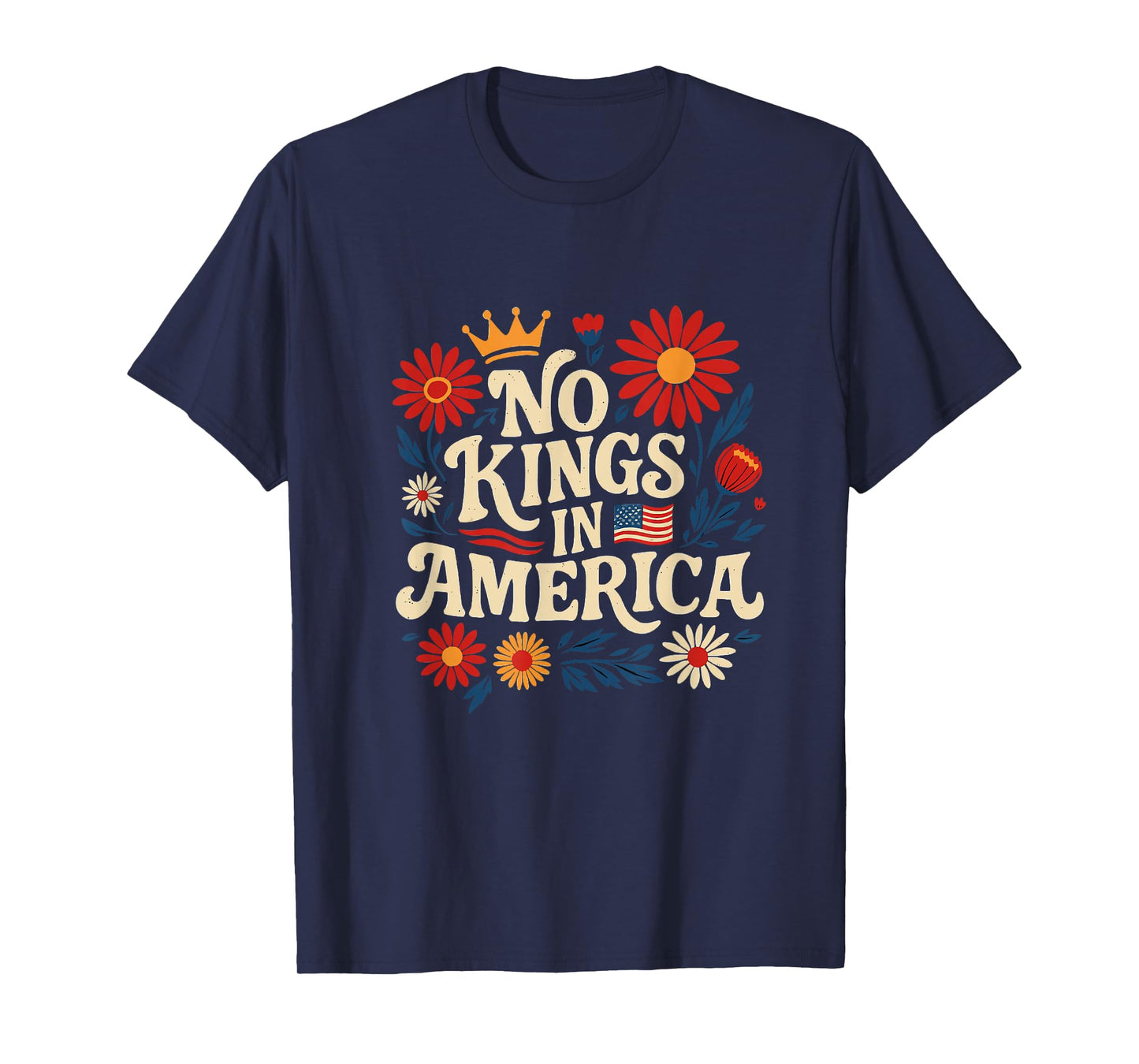 No King in America Shirt Men Women Floral 4th July No Kings T-Shirt
