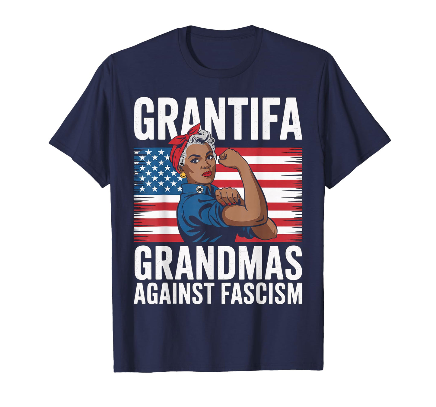 Grantifa Black Grandmas Against Fascism Flag Resist No Kings T-Shirt
