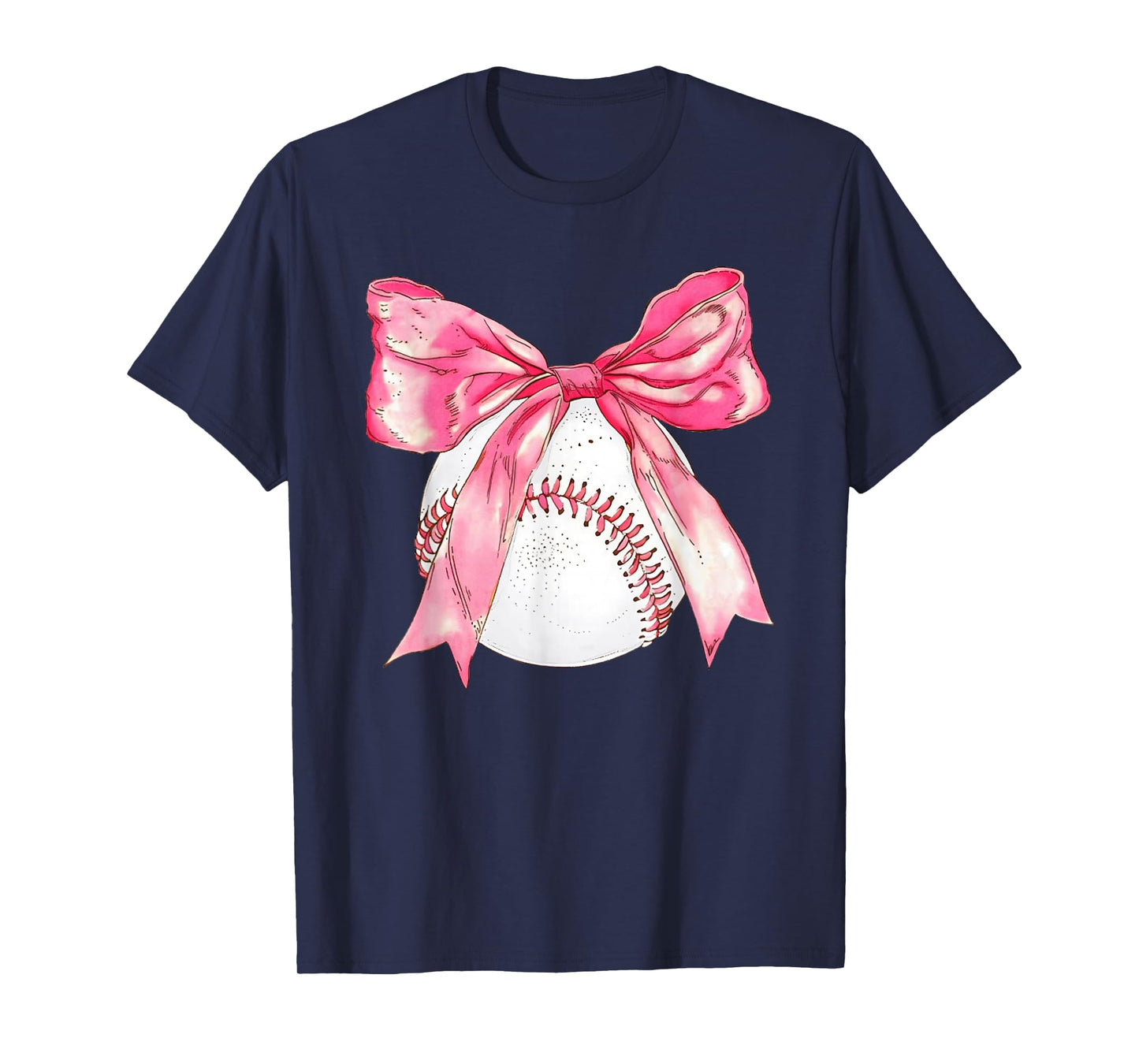 Baseball Mom Coquette Pink Bow Mothers Day Baseball Mama T-Shirt