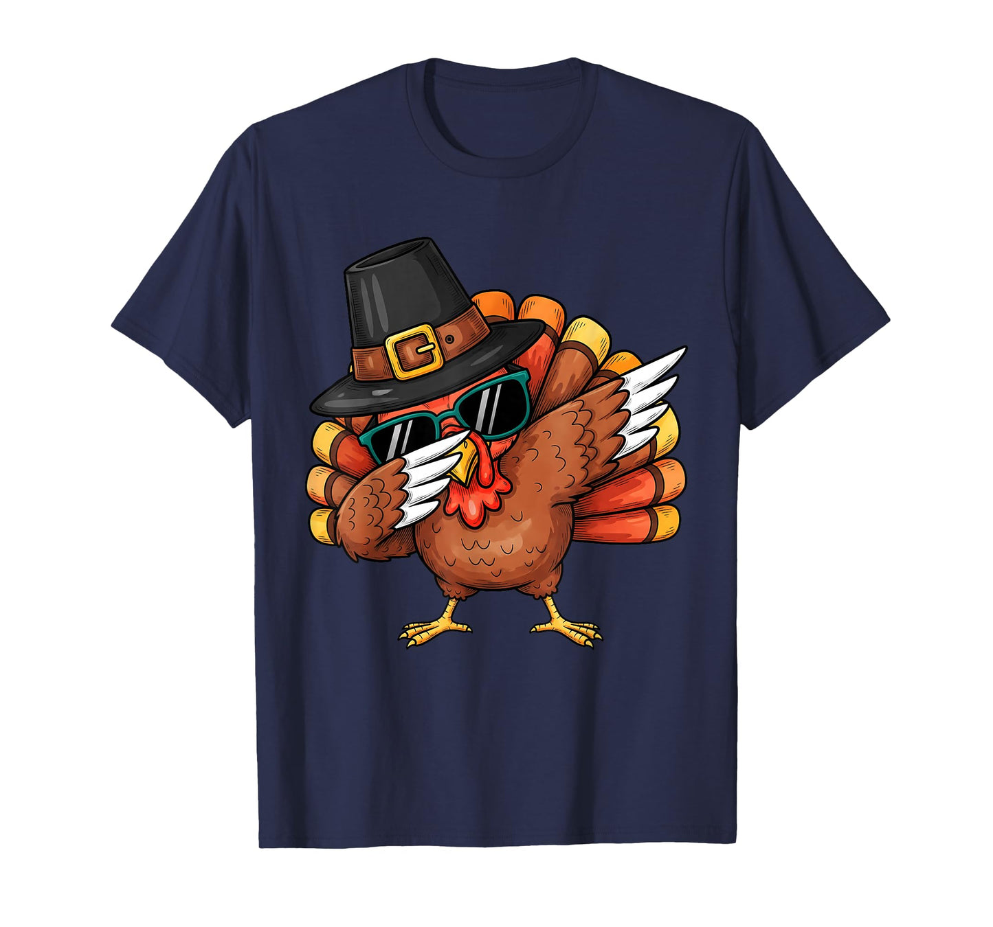 Thanksgiving Shirt Funny Turkey Dabbing for Men Women Kids T-Shirt