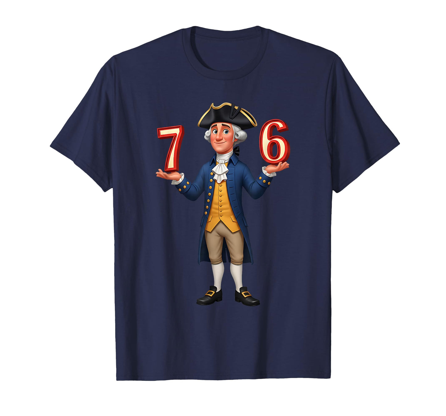 Six Seven American 67 Gen Alpha Slang 7 6 George Washington T-Shirt