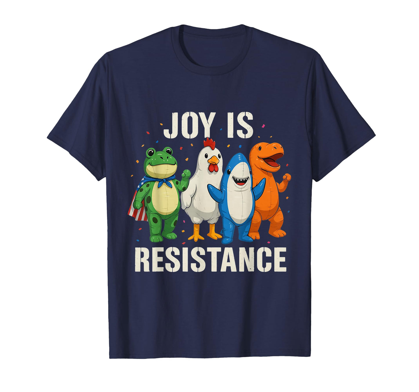 Joy is Resistance Portland Frog Protest Inflatable Costume T-Shirt