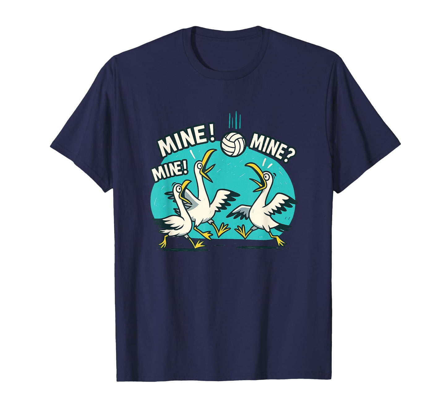 Funny Bird Playing Volleyball Seagull Albatross T-Shirt
