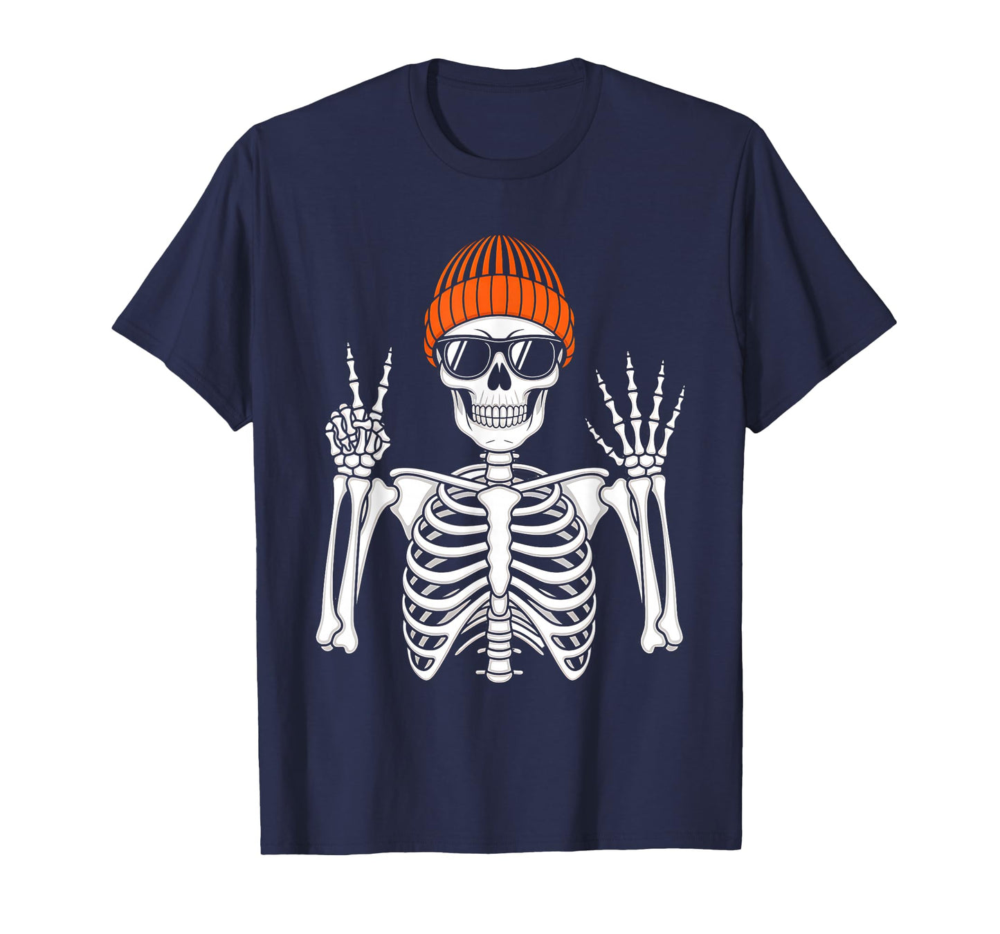 67 Halloween Skeleton Peace Sign Funny Meme Six Seven Boys T-Shirt