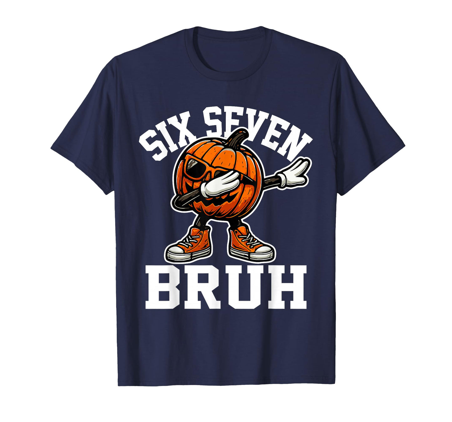 67 Halloween Funny Six Seven Meme Brainrot Pumpkin Kids Bruh T-Shirt