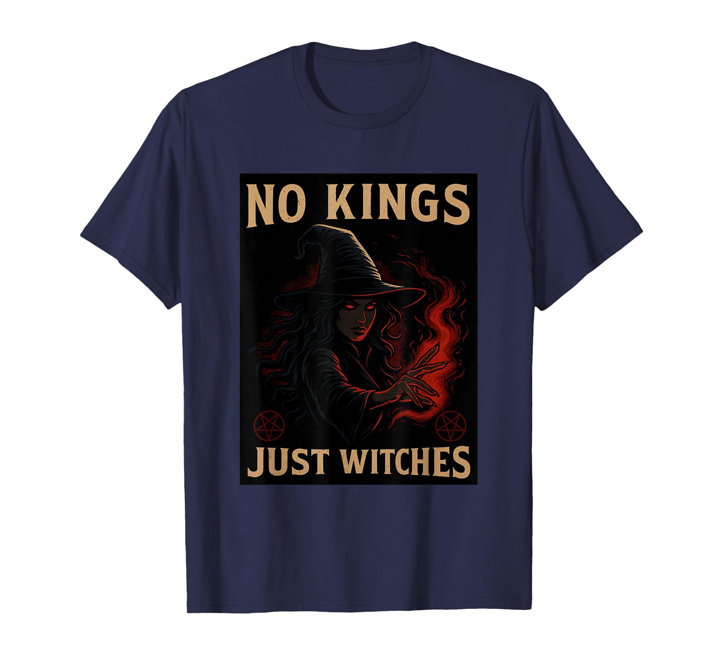 No Kings Just Witches Funny Witchcore Halloween Art T-Shirt