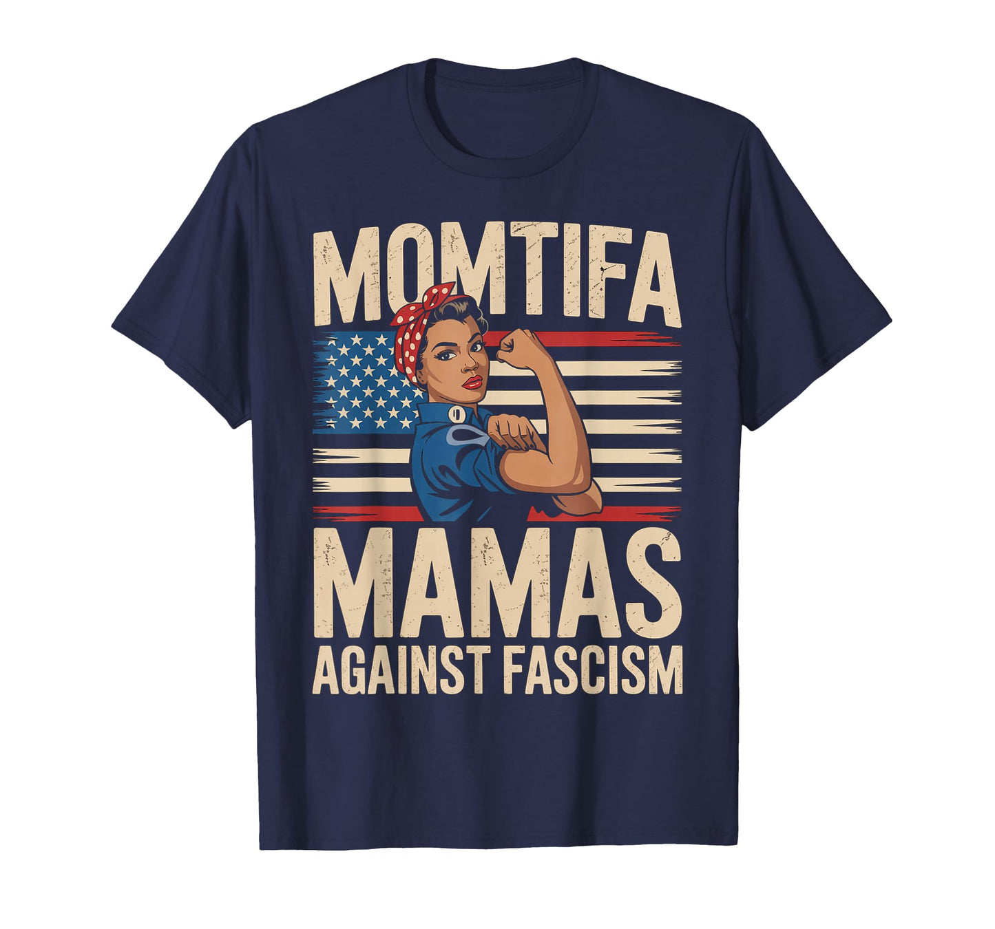 Momtifa Black Mamas Against Fascism Flag Resist No Kings Mom T-Shirt