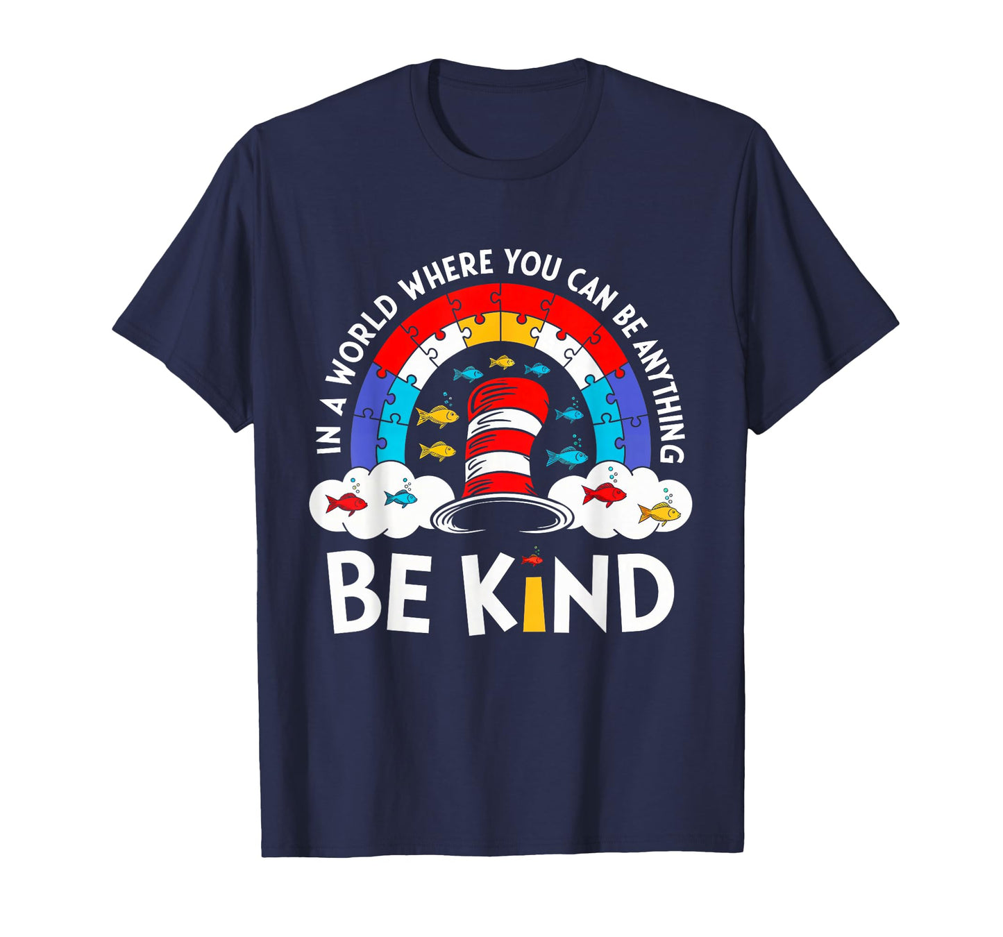 Autism Awareness For Teacher Why Fit In Doctor Cat Hat Cool T-Shirt