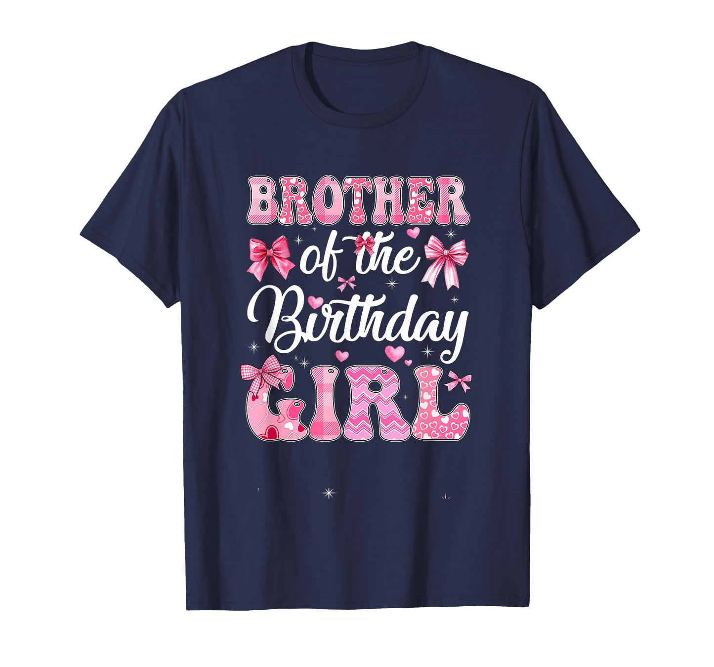 Brother Of The Birthday Girl Family Pink Coquette Bow T-Shirt