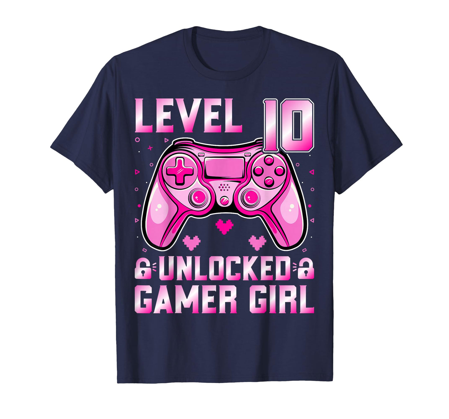 Level 10 Unlocked Gamer Girl Video Gamer 10th Birthday T-Shirt