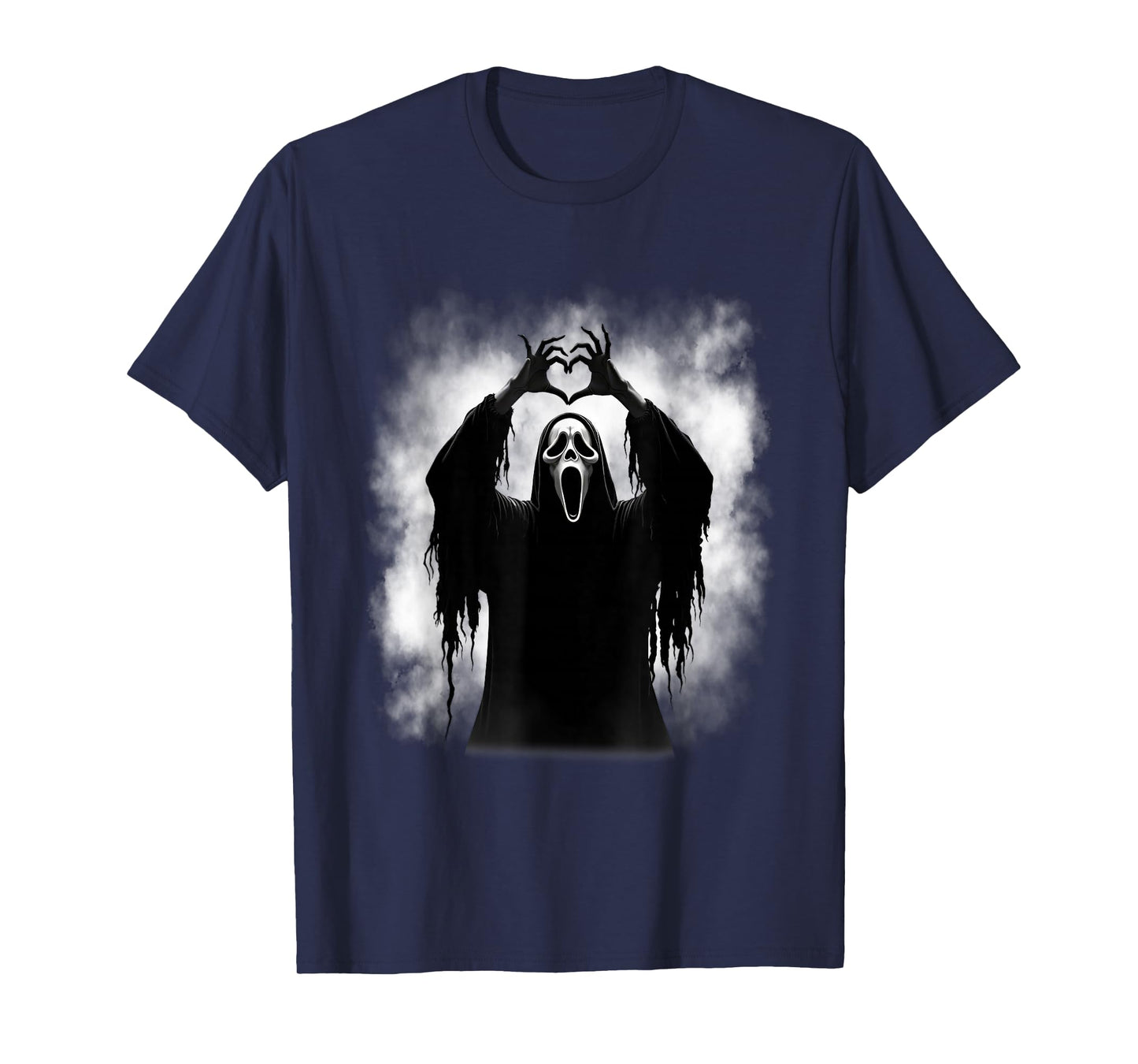 Halloween Scary Face Horror Creepy Ghost Heart Hands Spooky T-Shirt