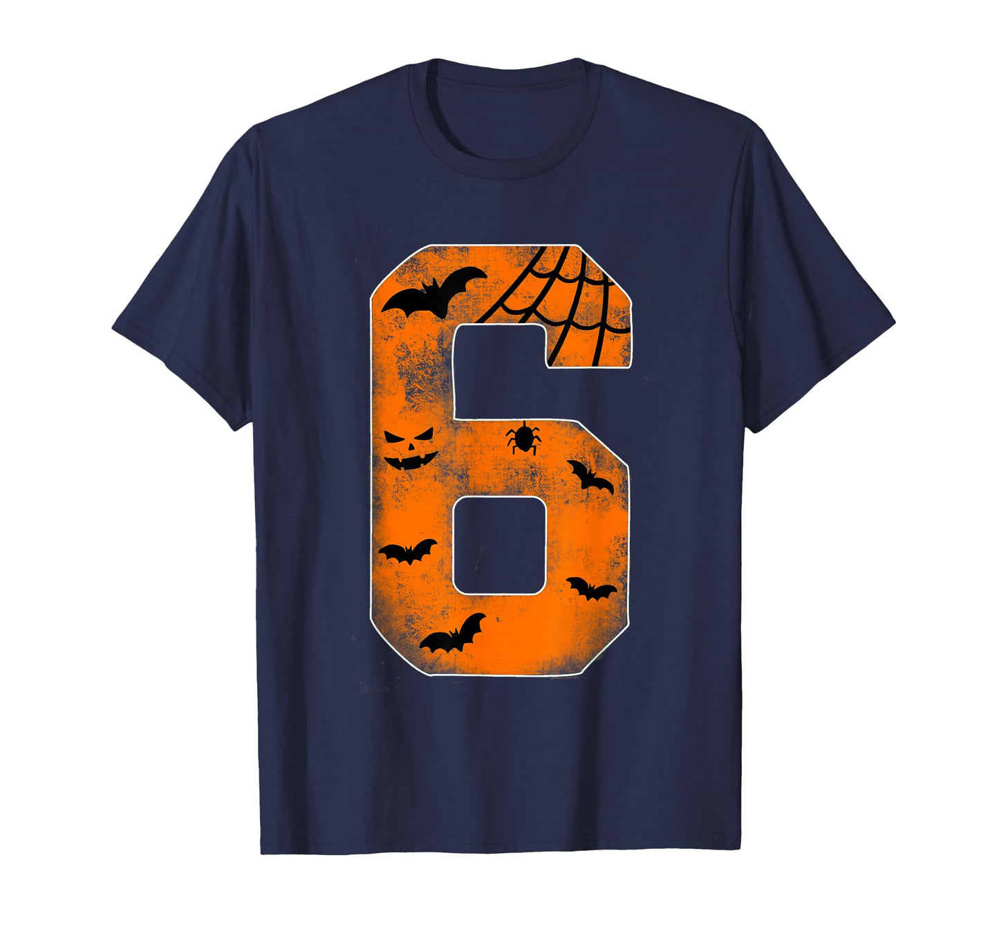 Number 6 6th Birthday Boy Six Halloween Happy Birthday T-Shirt