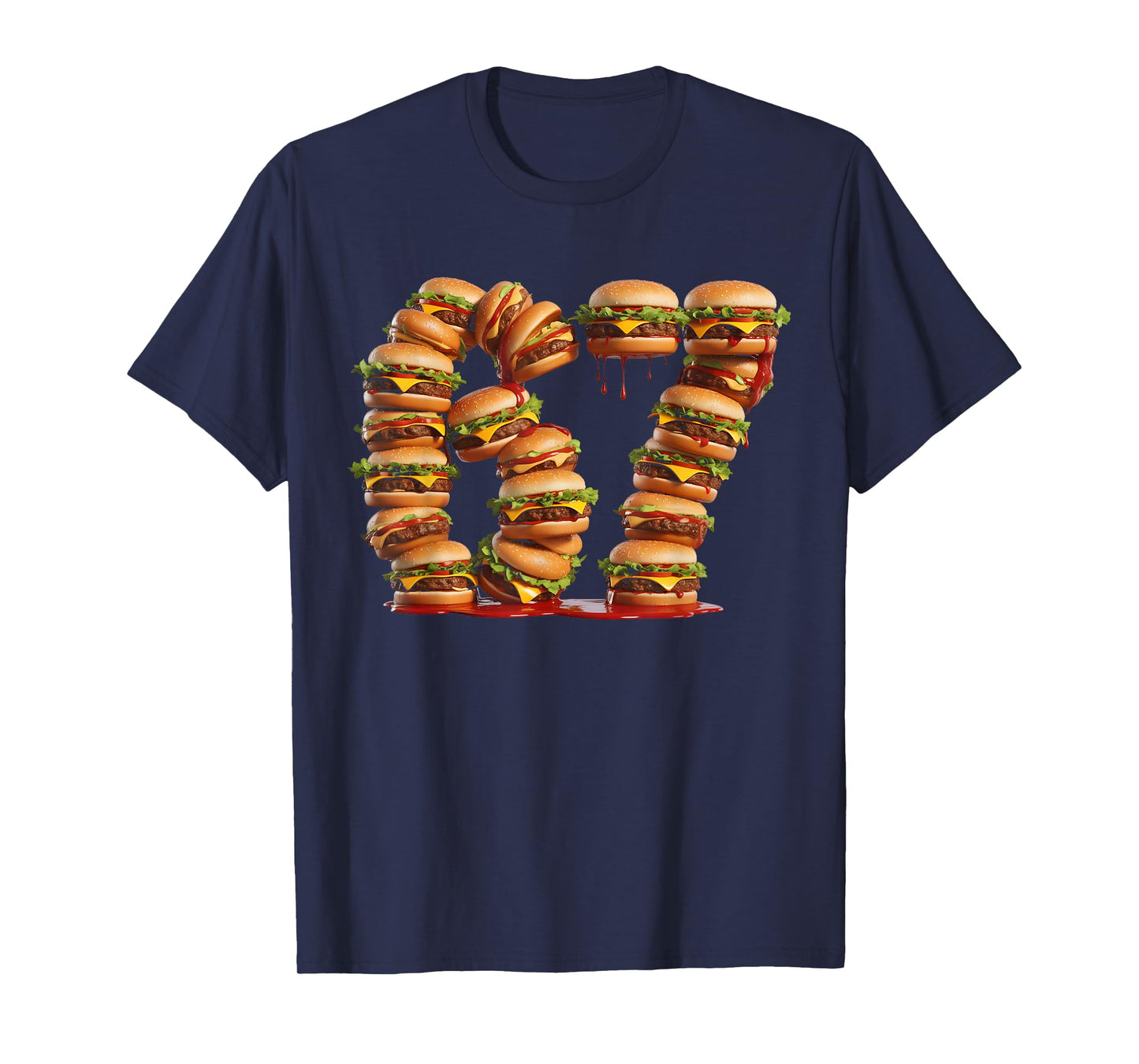 67 Six Seven Hamburgers Brainrot Viral Meme Christmas Funny T-Shirt