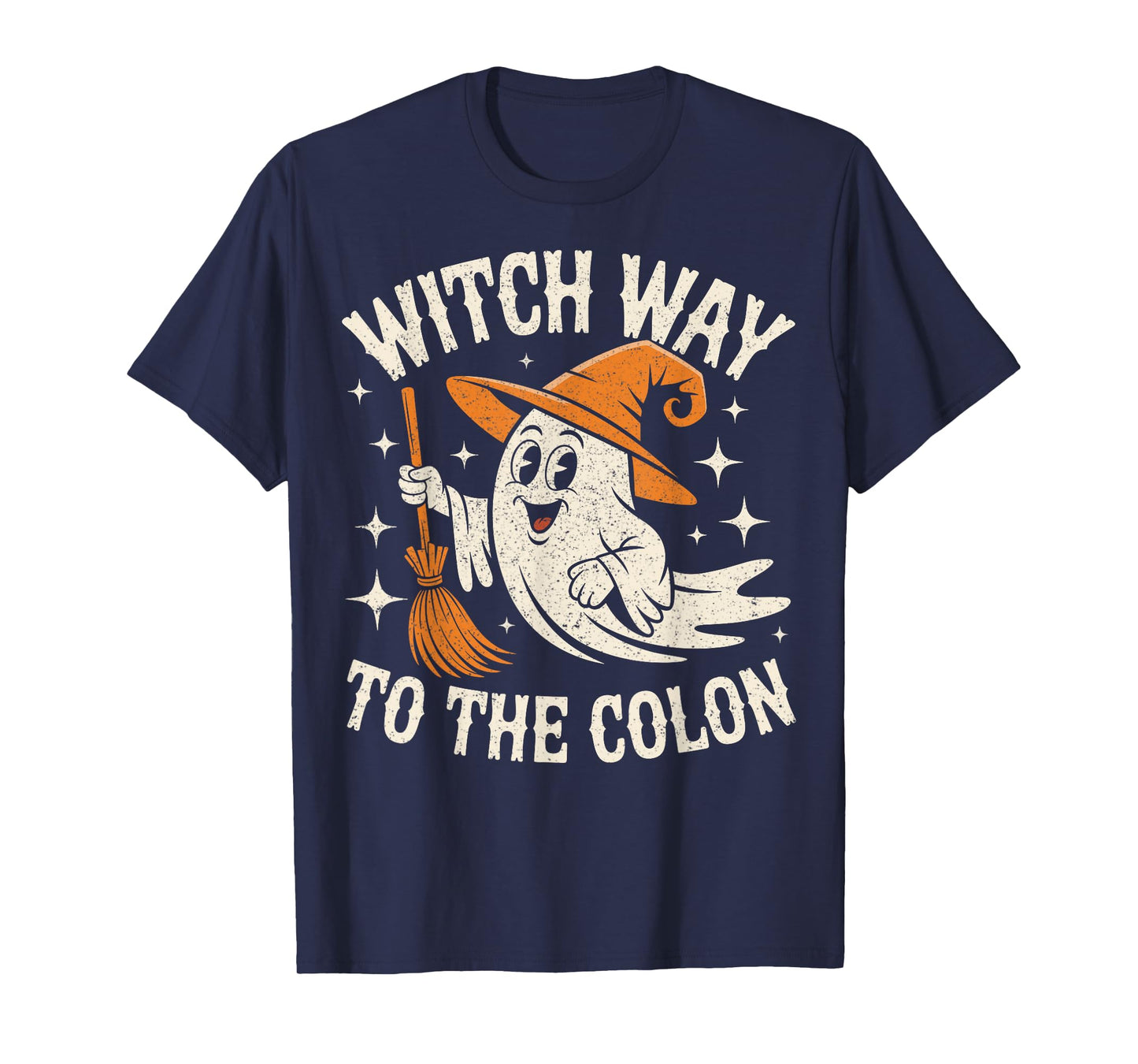 Witch Way To The Colon Cute Ghost Endoscopy Nurse Halloween T-Shirt