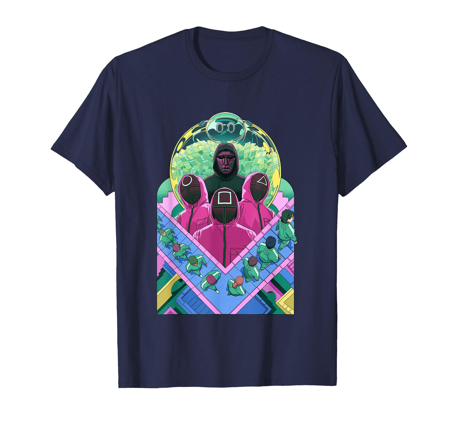 Squid Game 2 Retro Neon Characters Collage T-Shirt