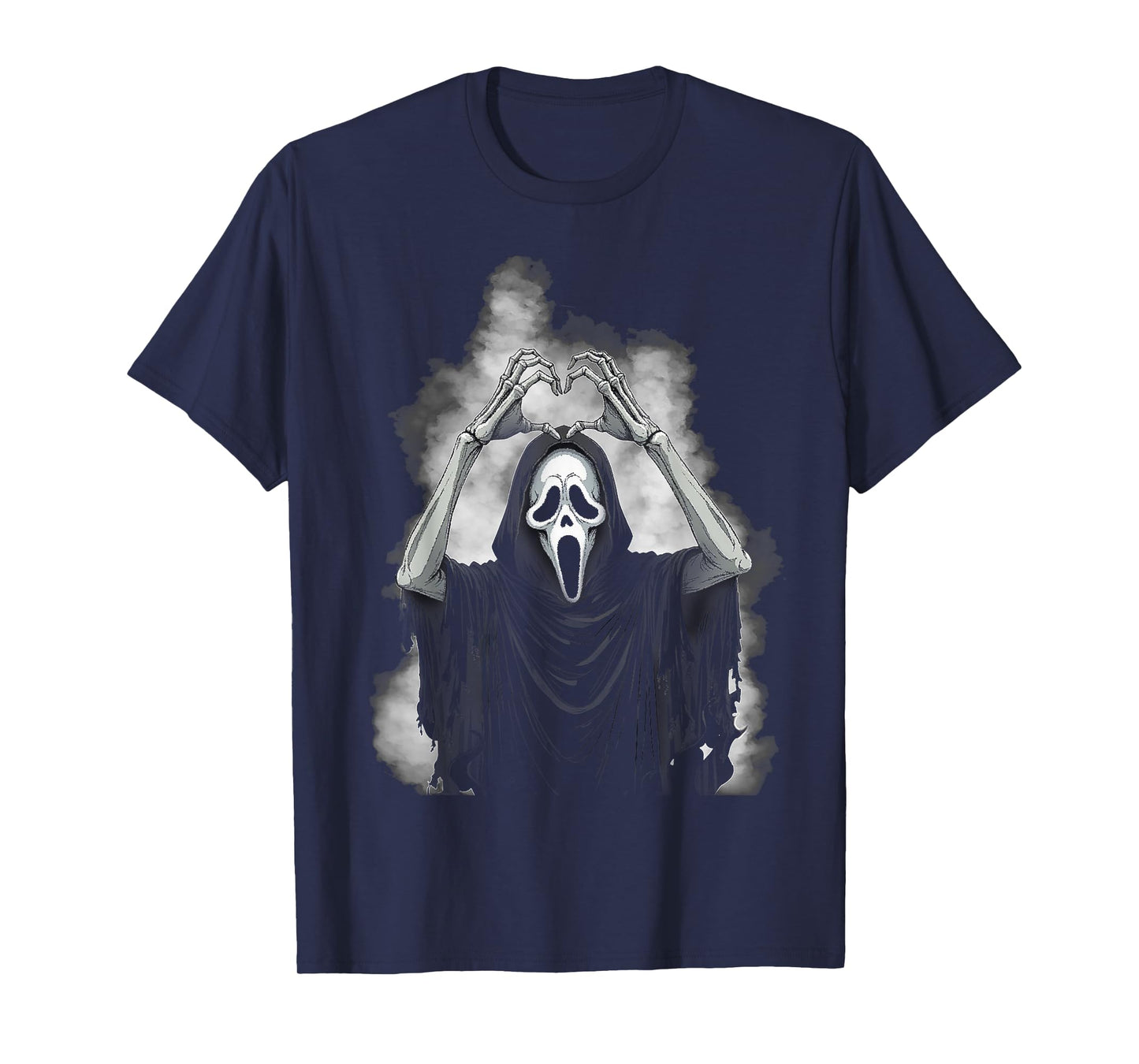 Halloween Scary Face Creepy Ghost Heart Hands Spooky Horror T-Shirt