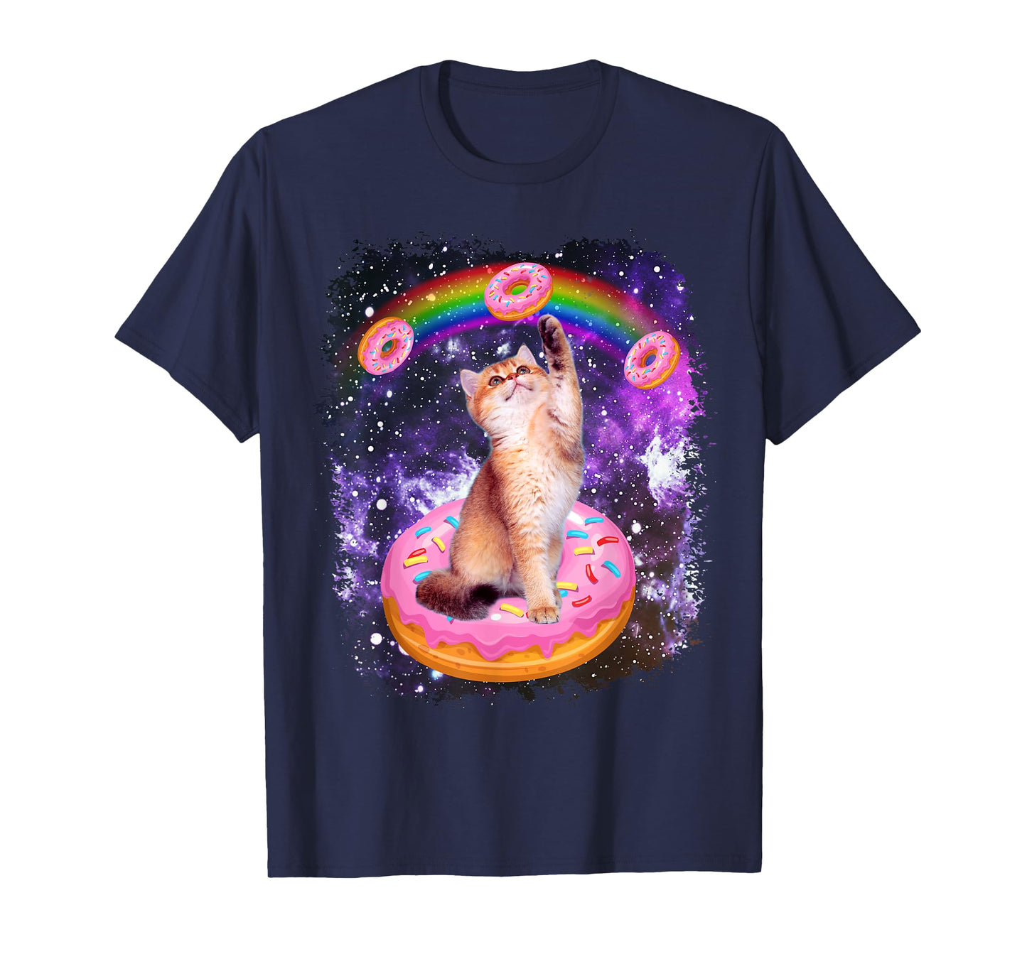 Space Cat Donut Rainbow Cat Galaxy Cute Kitty In Space T-Shirt