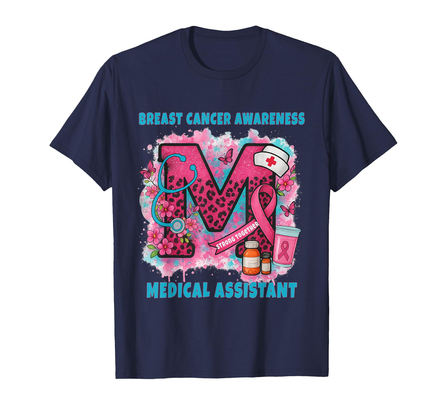Medical Assistant Pink Ribbon Breast Cancer October T-Shirt