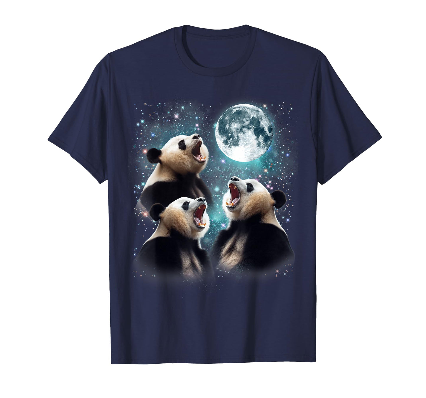 3 Panda Moon Howling Panda Head Funny For Men, Women, Kid T-Shirt