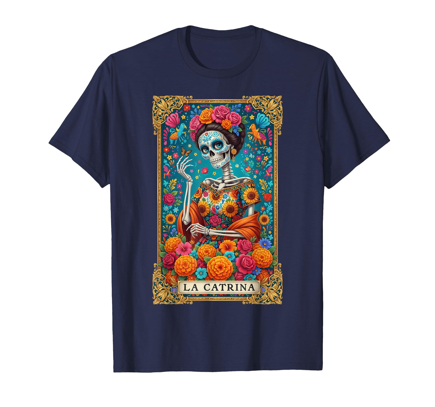 De Los Muertos La Catrina Day of The Dead Women Sugar Skull T-Shirt