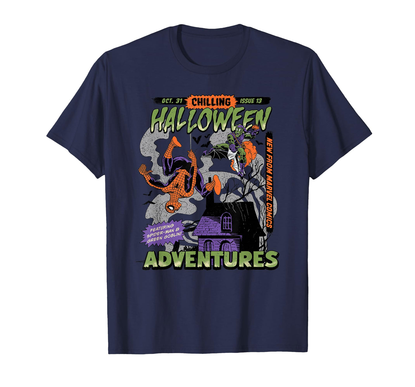 Marvel Halloween Spider-Man VS Green Goblin Vintage Comic T-Shirt