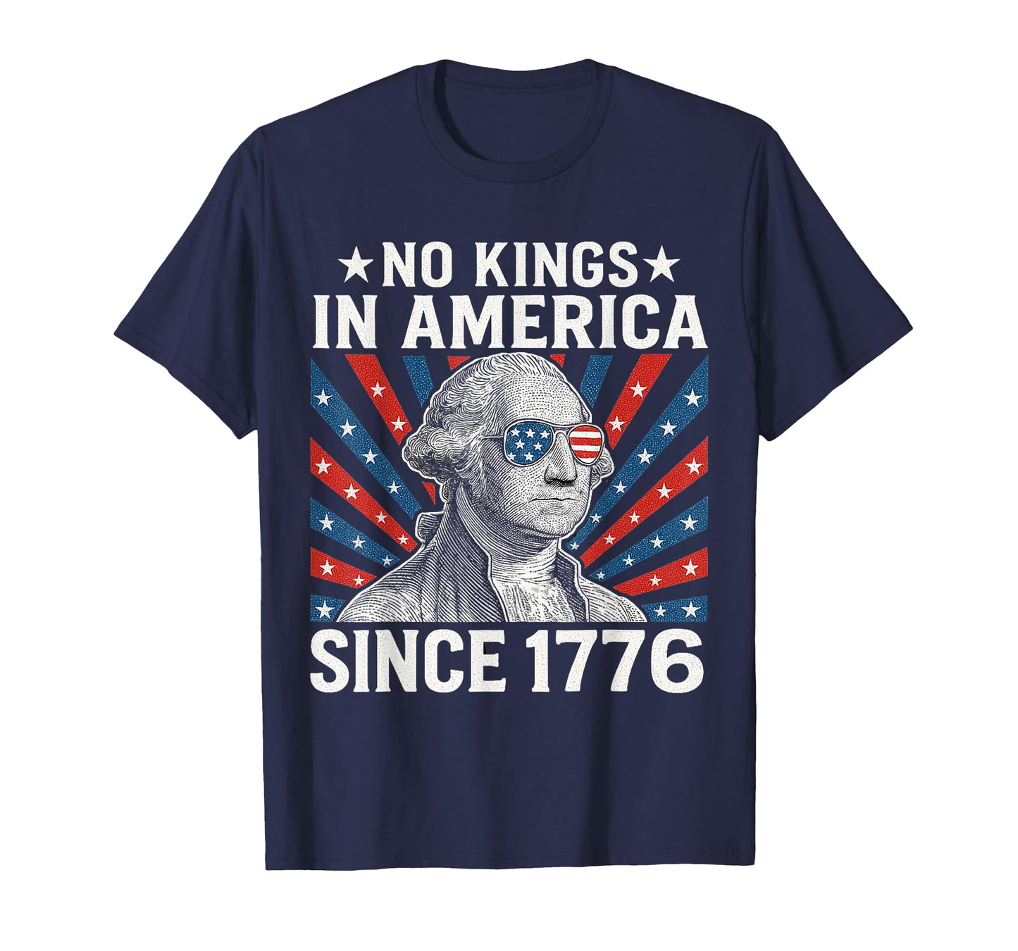 No Kings in America Since 1776 Vintage USA Flag T-Shirt