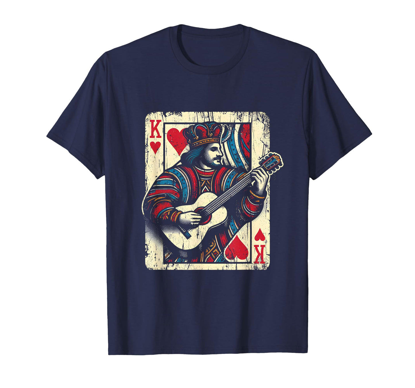 King Of Hearts Guitarist - Vintage Guitar Card Game Lover T-Shirt