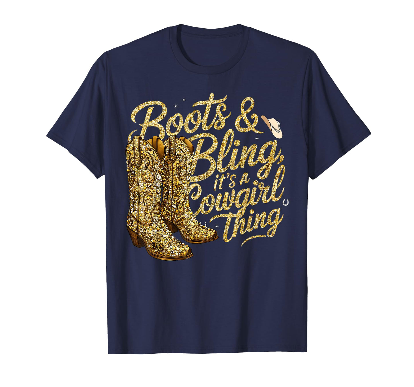 Boots and Bling It's A Cowgirl Thing Western Rodeo Cowgirls T-Shirt