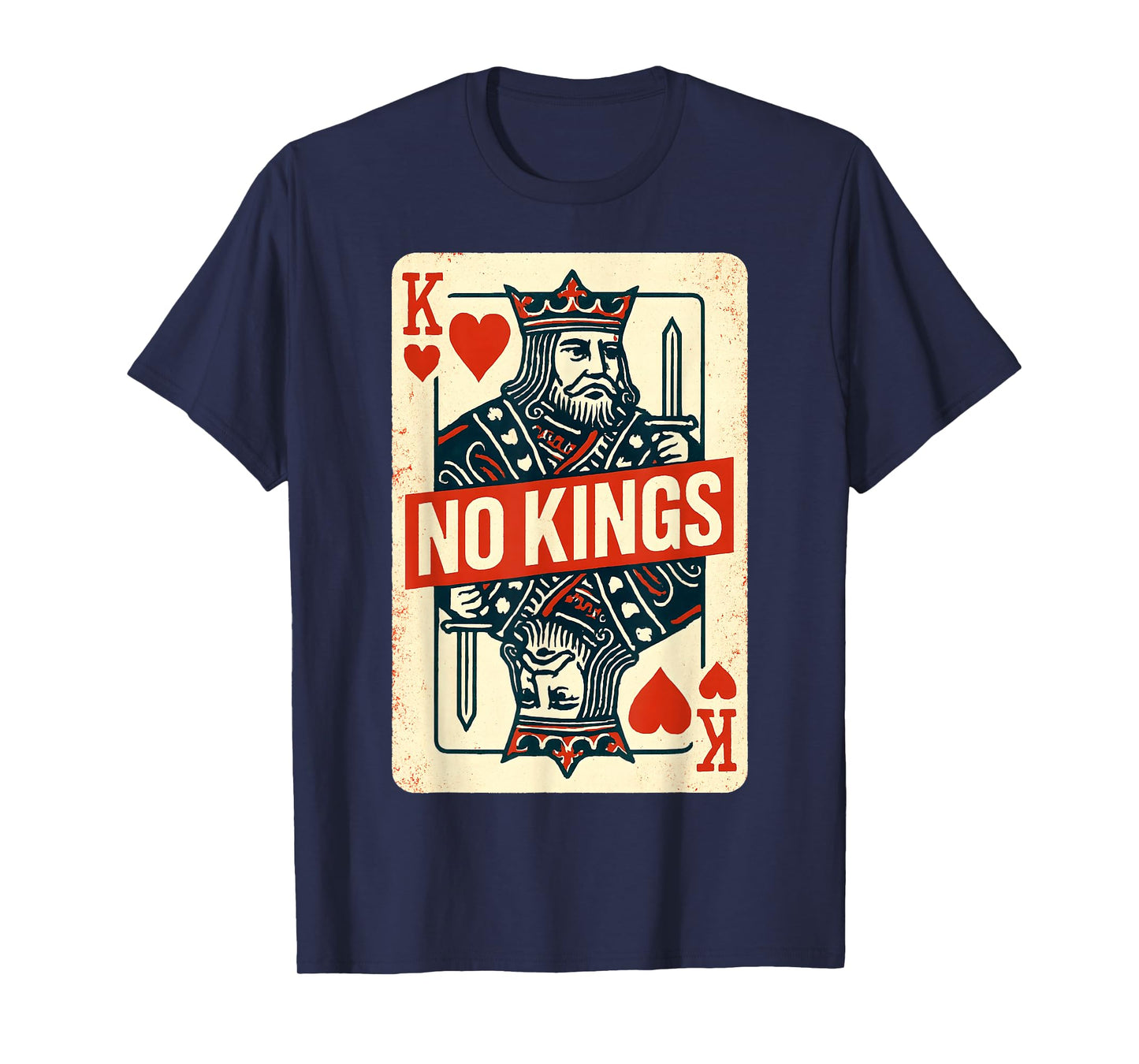 No Kings Playing Card USA Liberty Slogan Patriotic Vintage T-Shirt